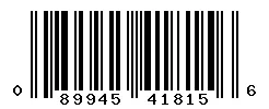 UPC 089945418156 barcode image