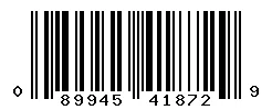UPC barcode 089945418729