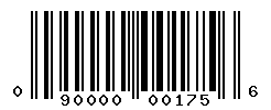 UPC barcode number 090000001756