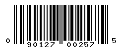 UPC barcode number 090127002575