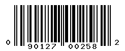 UPC barcode number 090127002582