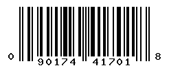 UPC barcode number 090174417018