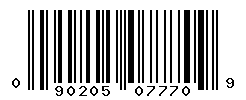 UPC barcode number 090205077709