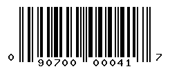 UPC barcode number 090700000417