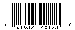 UPC barcode number 091037401236