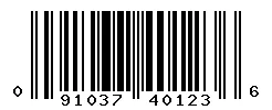 UPC barcode 091037401236
