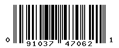 UPC barcode number 091037470621