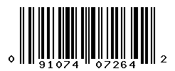 UPC barcode number 091074072642