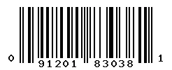 UPC 091201830381 barcode image