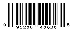 UPC barcode number 091206400305