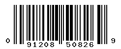 UPC barcode number 091208508269