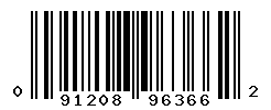 UPC barcode number 091208963662