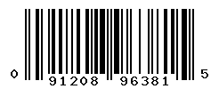 UPC barcode number 091208963815