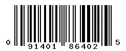 UPC barcode 091401864025