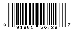 UPC barcode number 091661507267