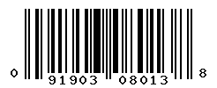 UPC barcode number 091903080138