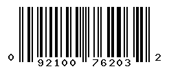 UPC barcode number 092100762032