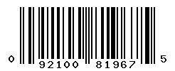 UPC barcode number 092100819675