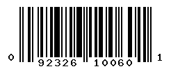upc 092326100601 barcode image