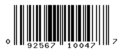 UPC barcode number 092567100477
