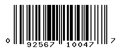 UPC barcode 092567100477