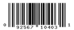 UPC barcode 092567104031