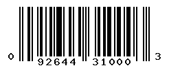 UPC barcode number 092644310003