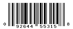 UPC barcode number 092644553158
