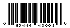 UPC barcode number 092644600036