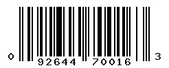 UPC barcode 092644700163
