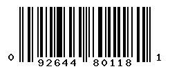UPC barcode number 092644801181