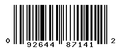 UPC barcode number 092644871412