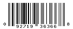upc 092719363668 barcode image