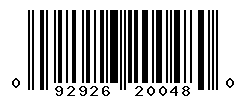 UPC barcode number 092926200480