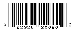upc 092926200602 barcode image