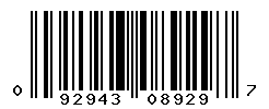 UPC barcode number 092943089297