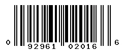UPC barcode 092961020166