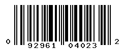 UPC barcode number 092961040232