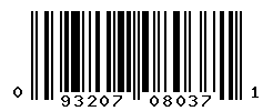 UPC barcode number 093207080371