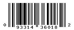 UPC barcode number 093314360182