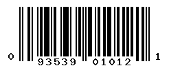 UPC barcode number 093539010121