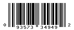 UPC barcode number 093573349492