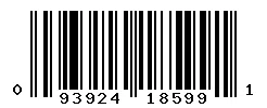 UPC 093924185991 barcode image