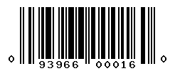upc 093966000160 barcode image