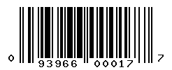 upc 093966000177 barcode image