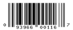 UPC barcode number 093966001167 lookup