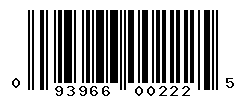 UPC barcode number 093966002225