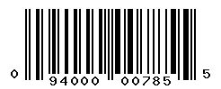 UPC barcode number 094000007855