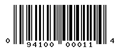 UPC barcode 094100000114