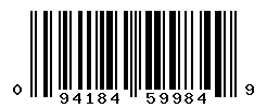 UPC barcode number 094184599849